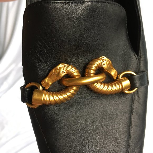 Tory Burch Jessa loafer gold horsebit block heel 9 - Picture 8 of 14